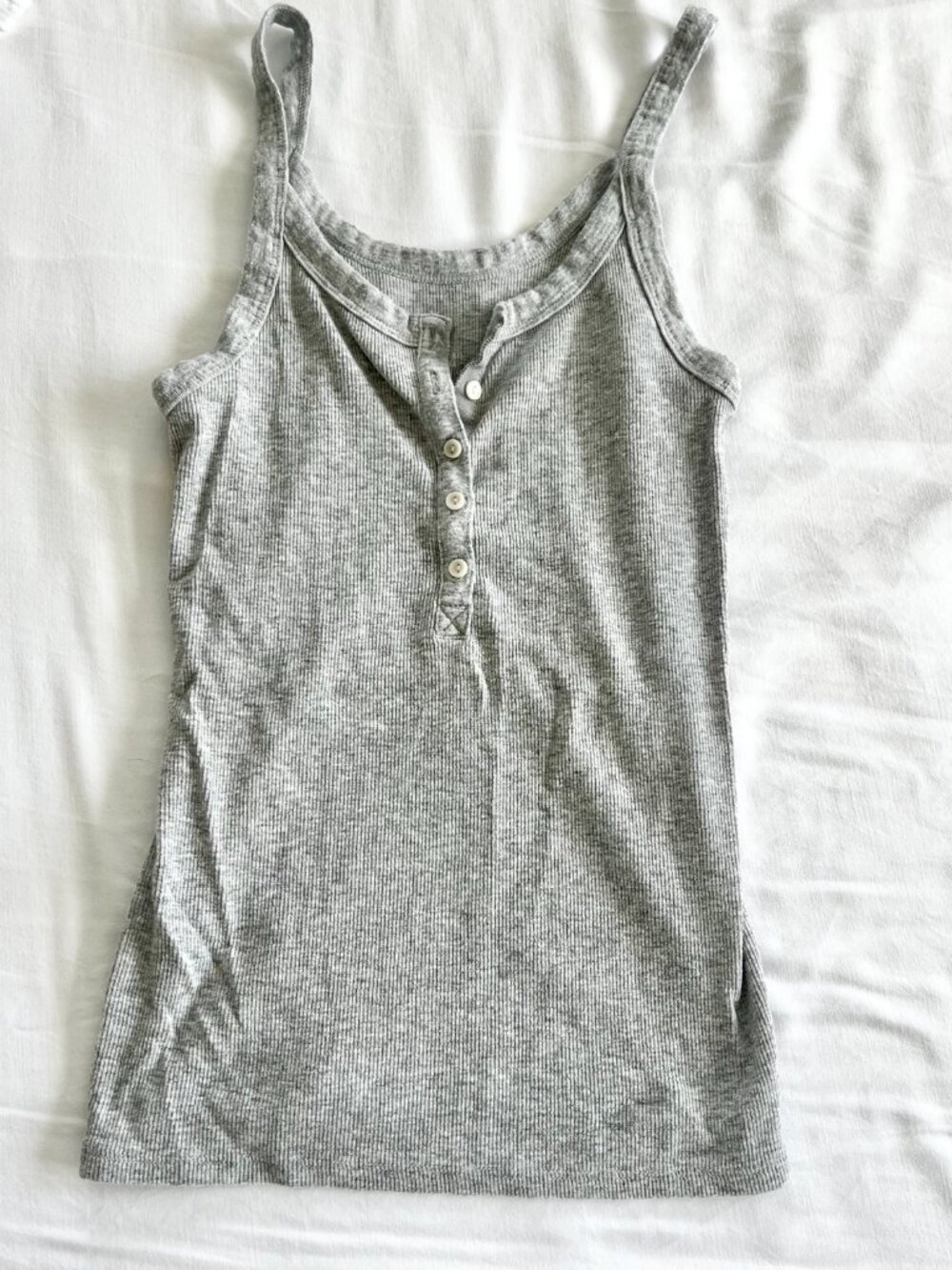 Aerie Ribbed Henley Tank Bundle | XS | Grey & White - Picture 2 of 5